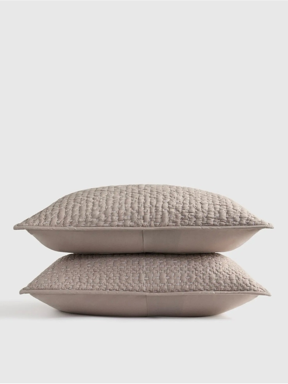 Quince Organic Cotton Hand Stitched Quilted Sham Set- New